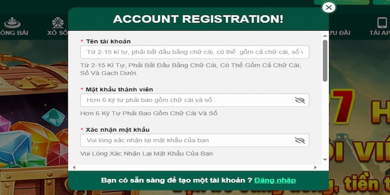 Nhập đúng và đủ thông tin để đăng ký tài khoản OK365